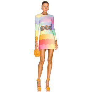 CASABLANCA Waist Cut Bodycon Dress in Rainbow 36 New Mini Cocktail Womens